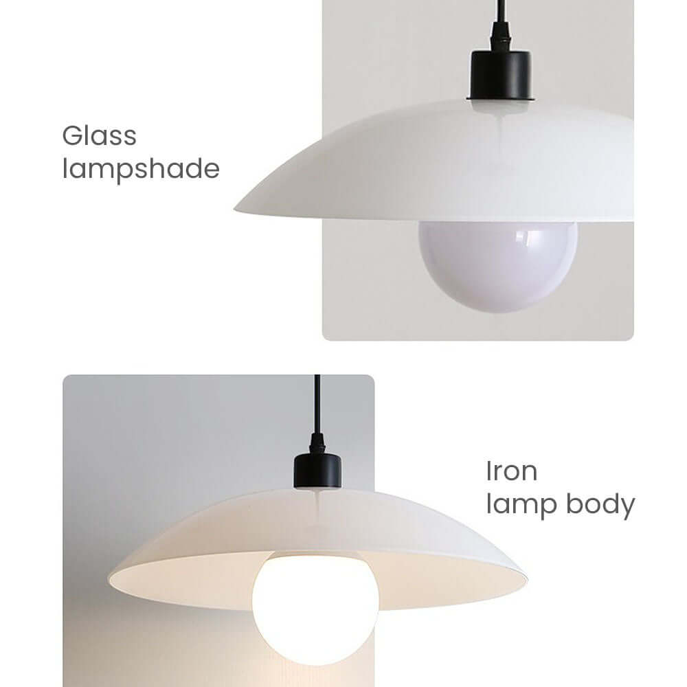 Elegant Pendellampe i Hvidt Glas - Minimalistisk Design