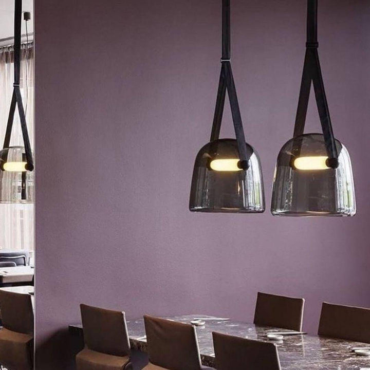 Elegant Pendellampe i Metal og Glas - 20cm