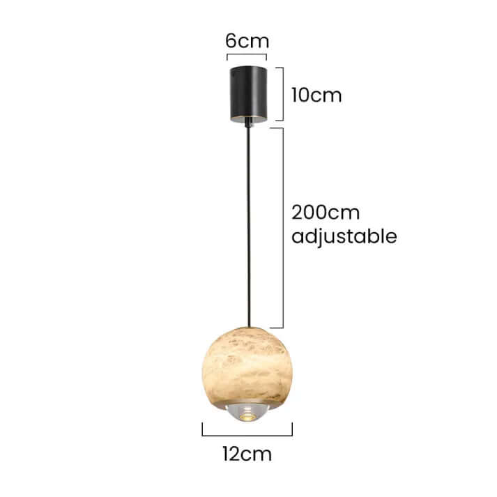 Elegant Alabast Globe Pendel Lampe