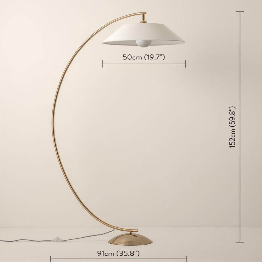 Elegant Gulvlampe med Stofskærm