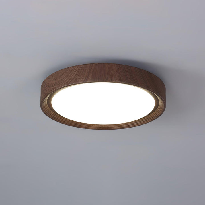 Rund LED Loftslampe med Træeffekt