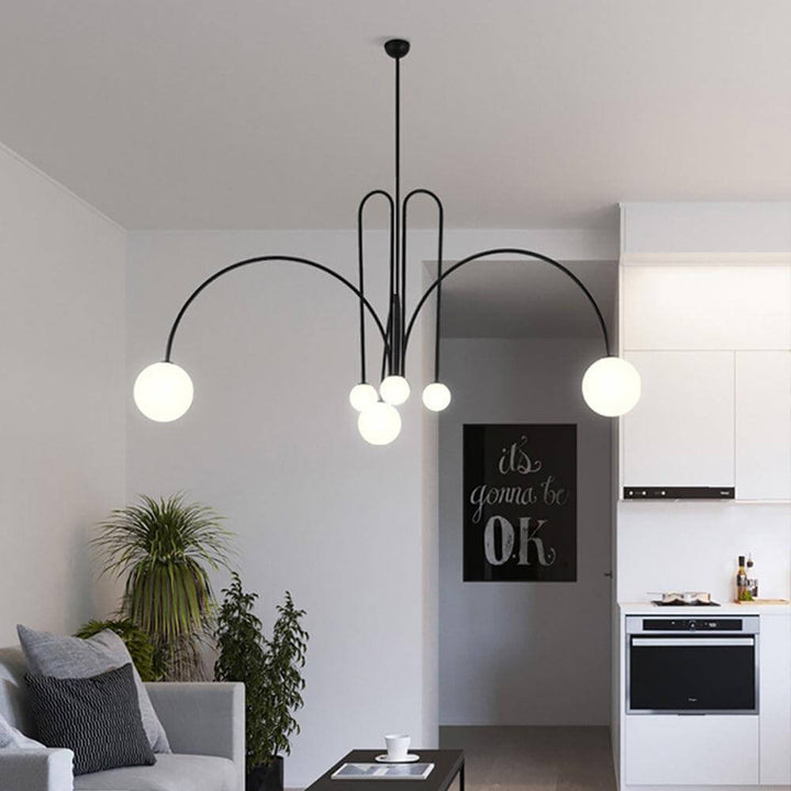 Elegant Pendel Lampe i Glas & Metal - 75/100cm