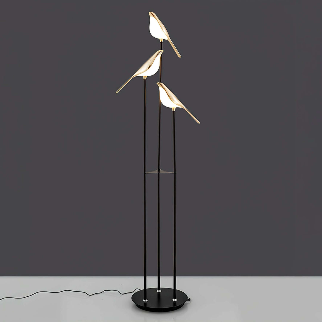 Elegant Gulvlampe med Fuglemotiv
