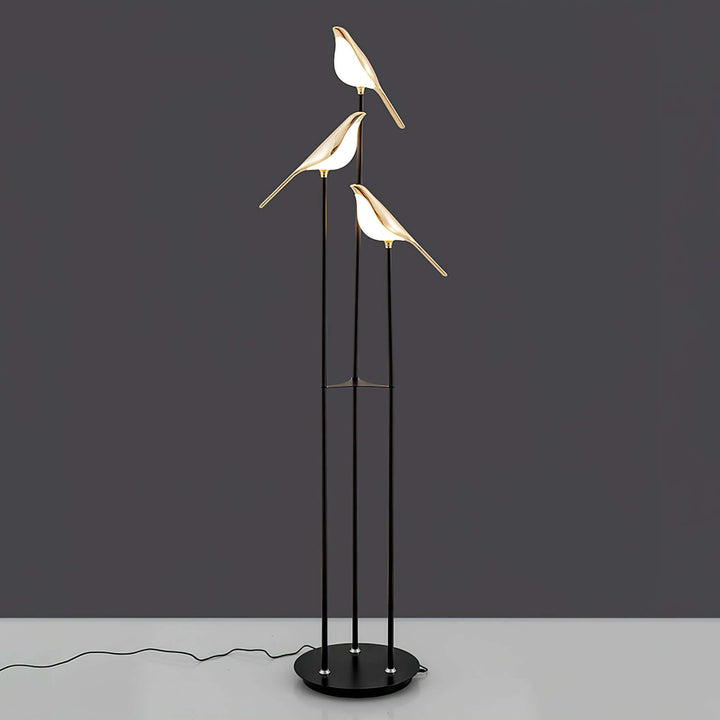 Elegant Gulvlampe med Fuglemotiv