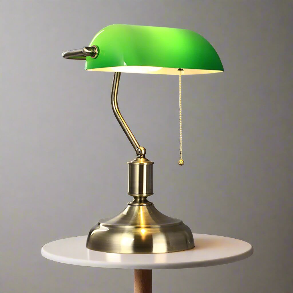 Elegant Glas Bordlampe - Klassisk Europæisk Design