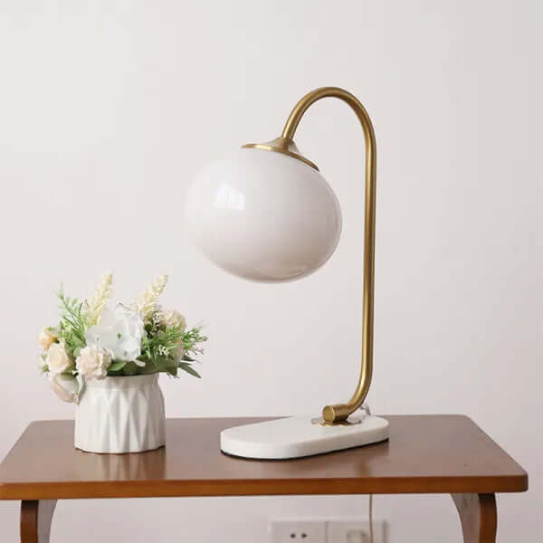 Elegant Bordlampe i Glas og Metal - 28cm
