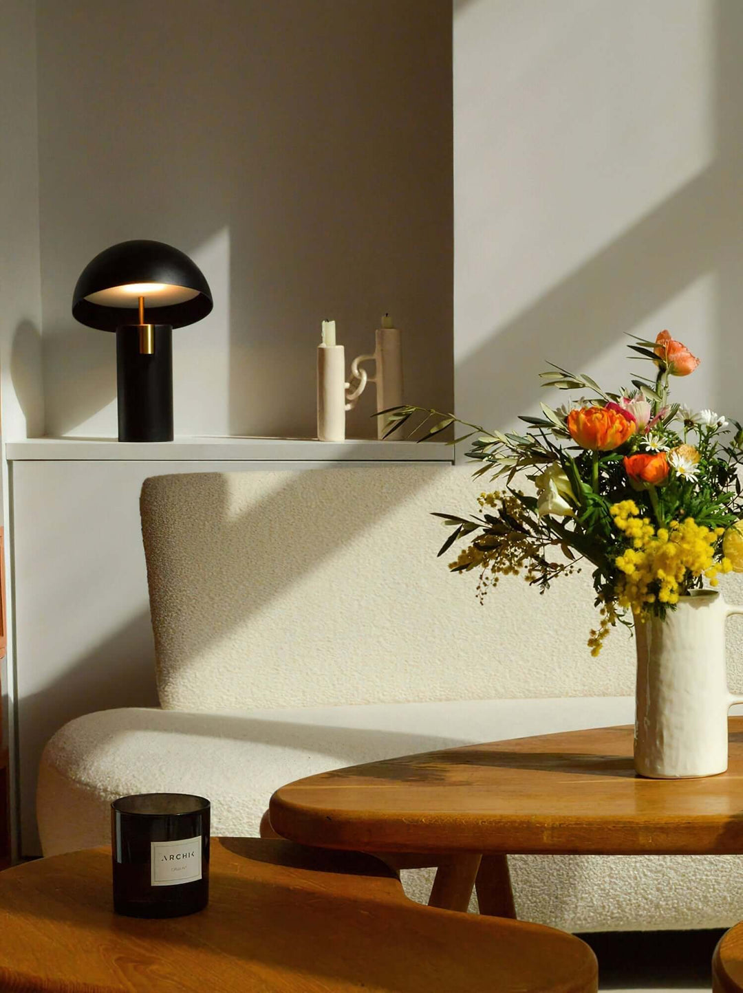 Designer Bordlampe i Metal og Glas - 30cm