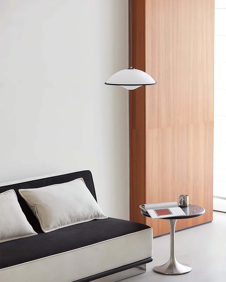 Moderne UFO Pendellampe i Akryl & Metal - Ø45cm