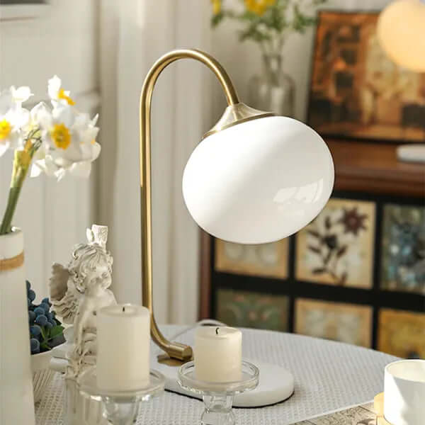 Elegant Bordlampe i Glas og Metal - 28cm