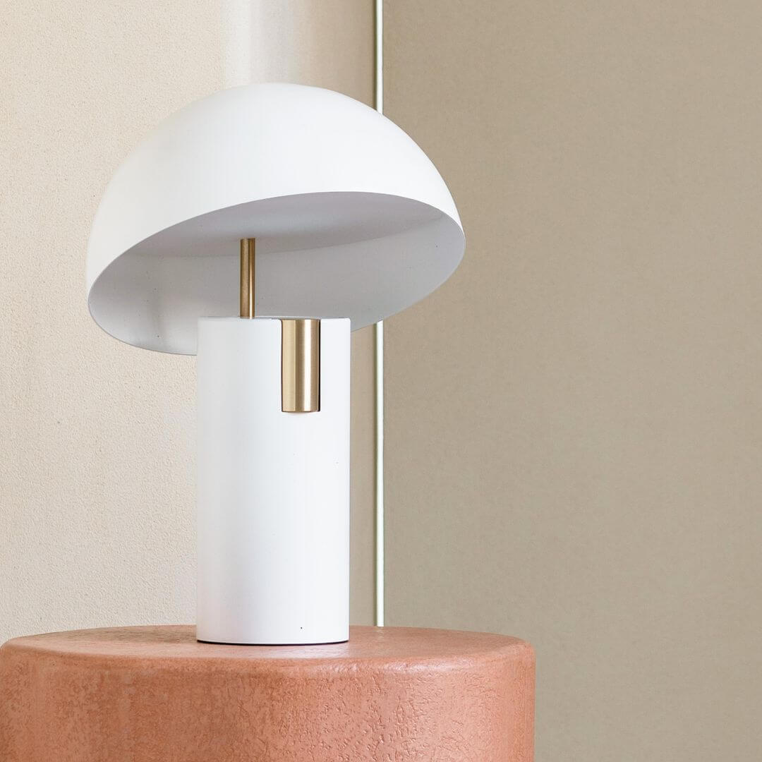 Designer Bordlampe i Metal og Glas - 30cm