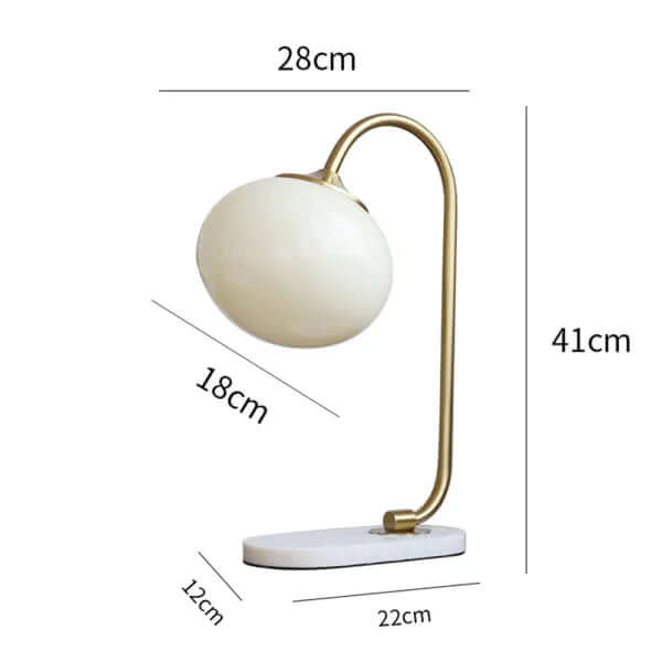Elegant Bordlampe i Glas og Metal - 28cm