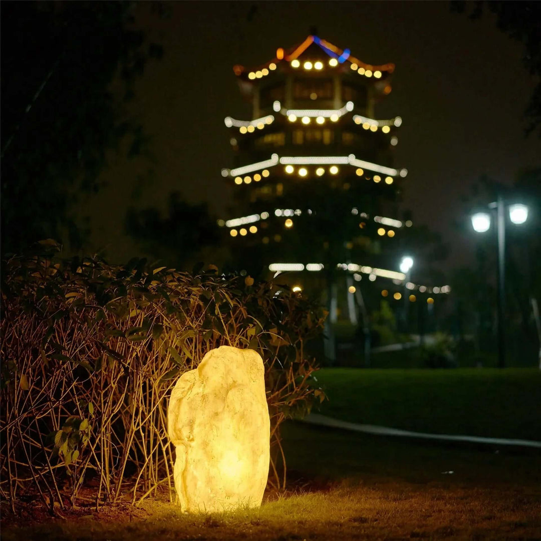 Udendørs LED Have Stenlampe - Sol & Kabel
