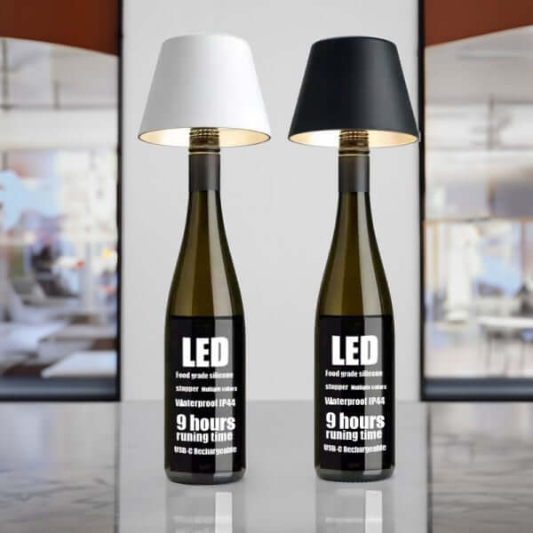 Genopladelig LED Vinflaskelampe