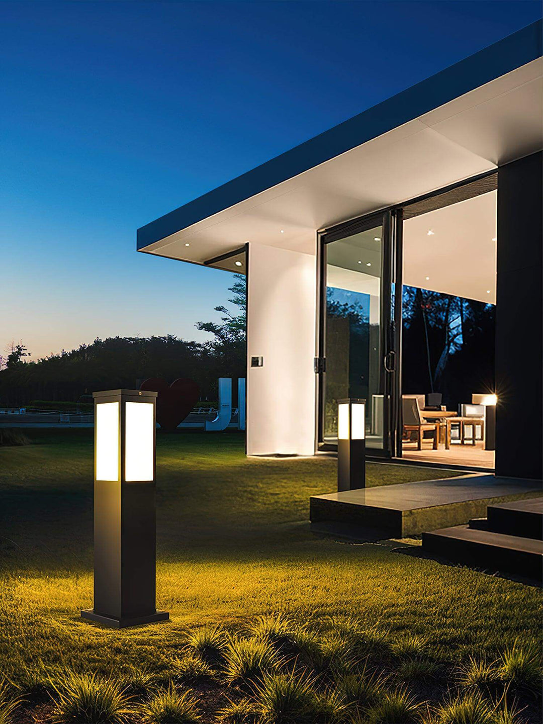 Moderne Udendørs Pullertlampe i Aluminium