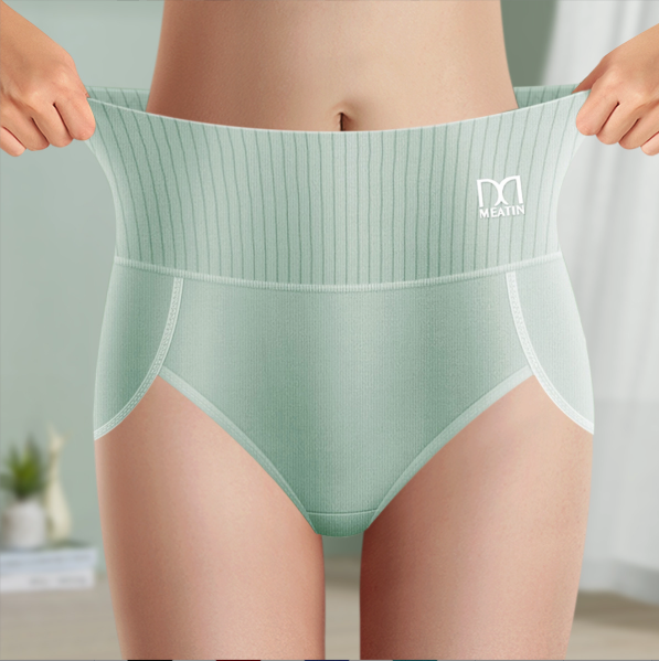 6-pak højtaljede trusser i elegante farver, åndbart design, komfortabel maveunderstøttelse til hverdags- og festbrug.