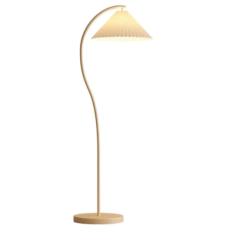 Justerbar LED-gulvlampe i stof med plisseret design