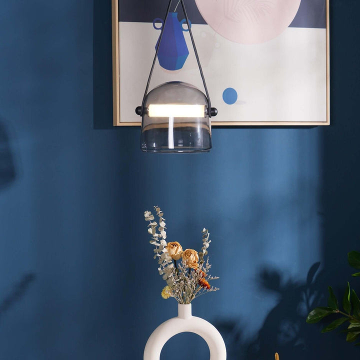 Elegant Pendellampe i Metal og Glas - 20cm