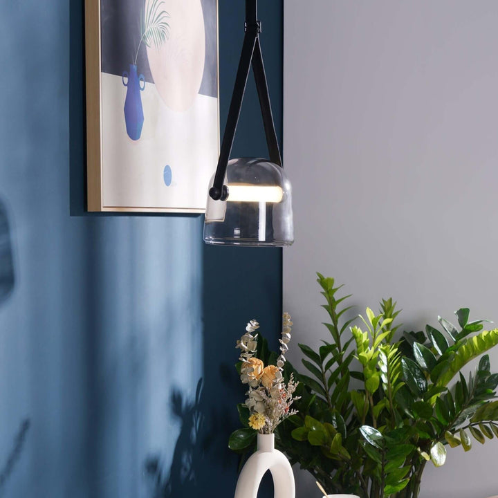 Elegant Pendellampe i Metal og Glas - 20cm