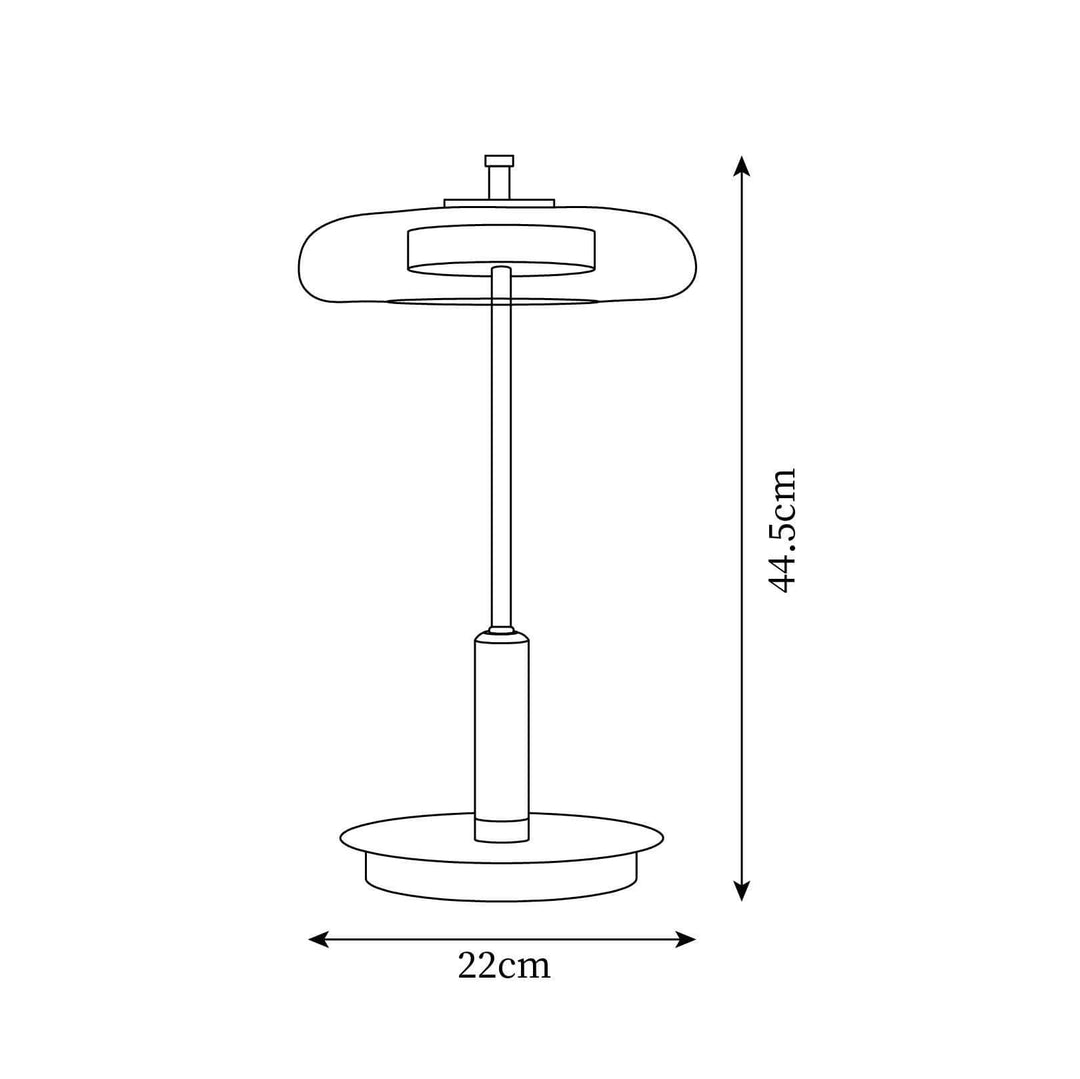 Elegant Bordlampe med LED | 22cm x 44,5cm