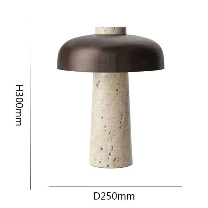 Elegant Travertin Bordlampe - 25cm