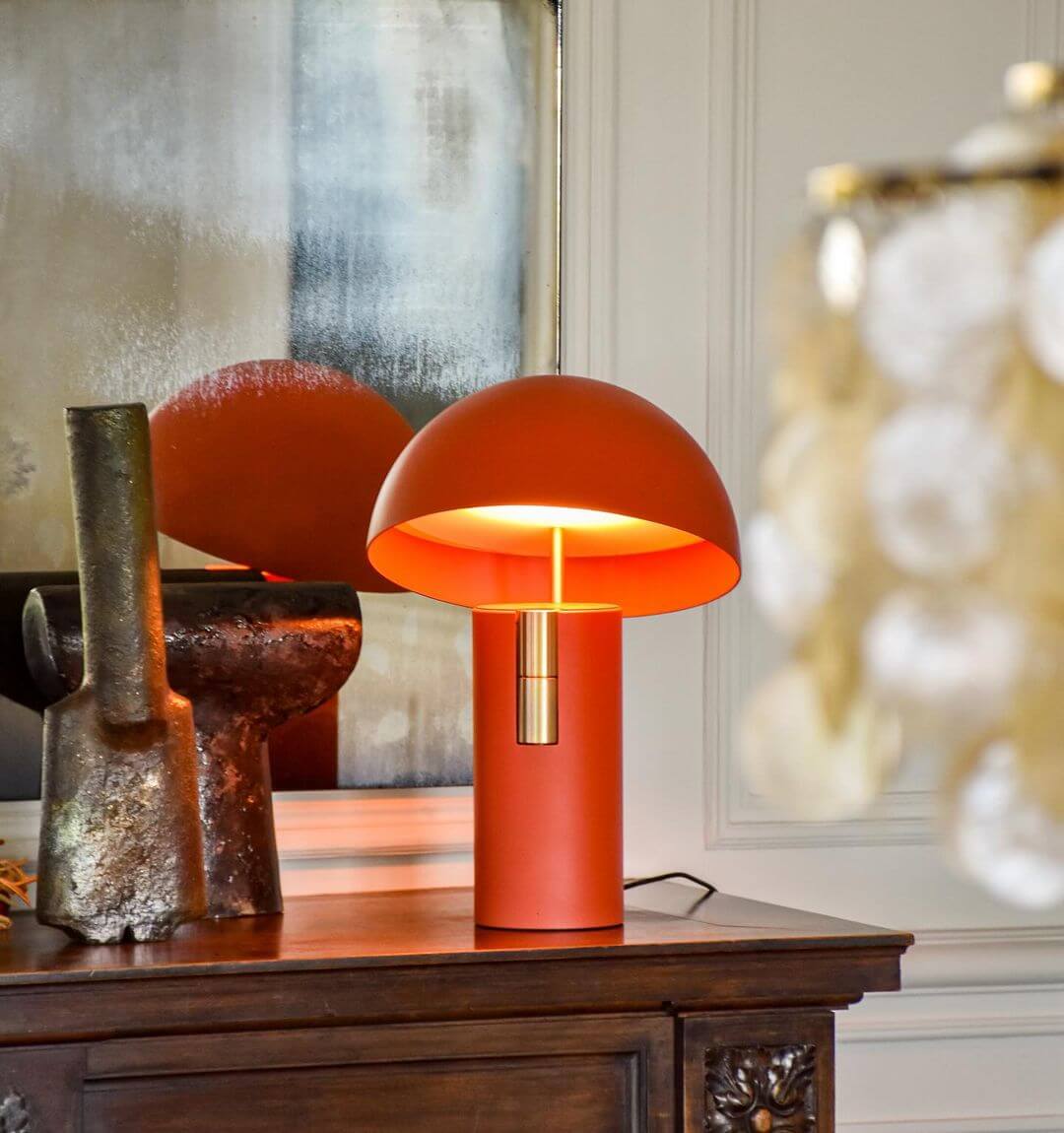 Designer Bordlampe i Metal og Glas - 30cm