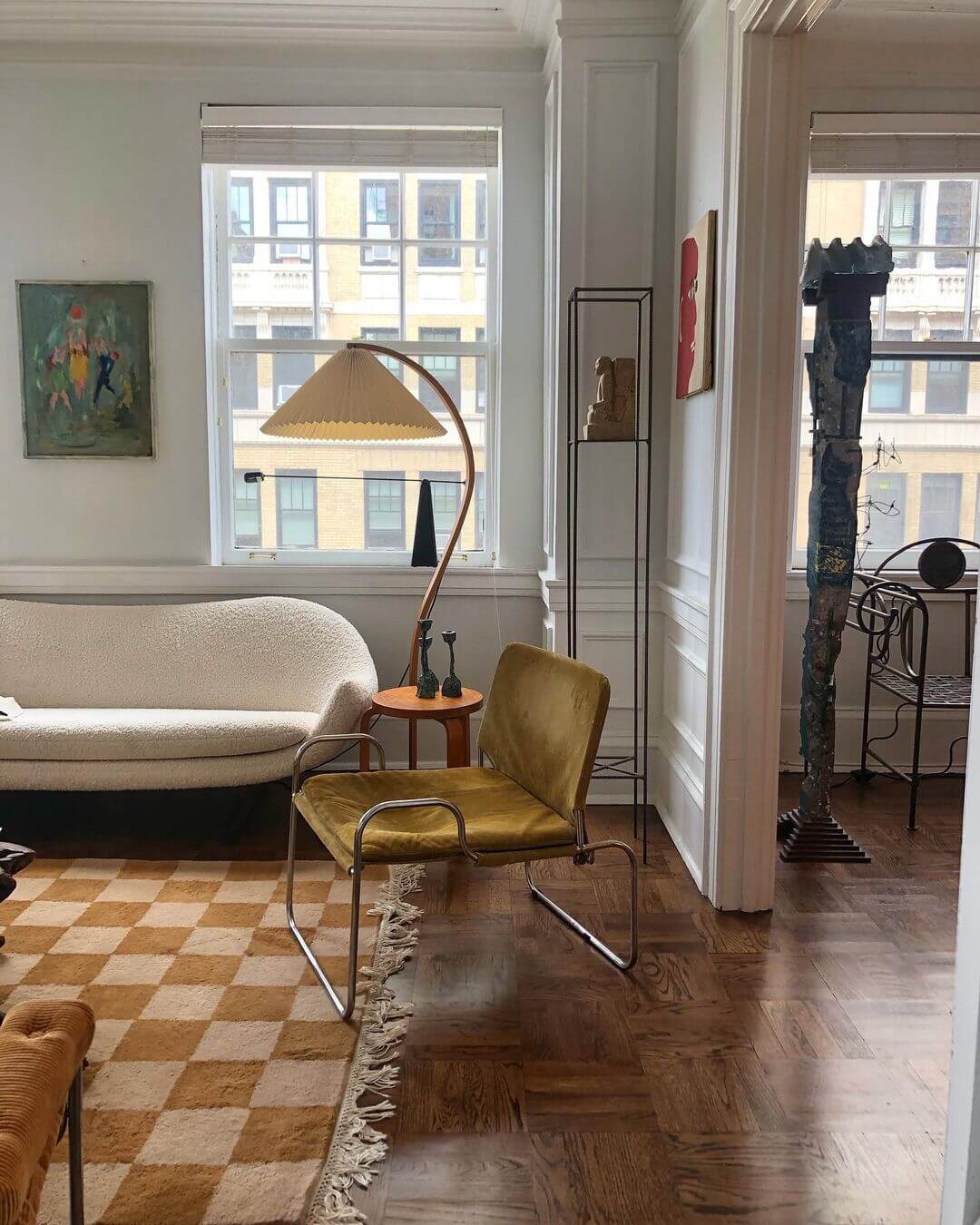 Designer Gulvlampe i Træ & Metal