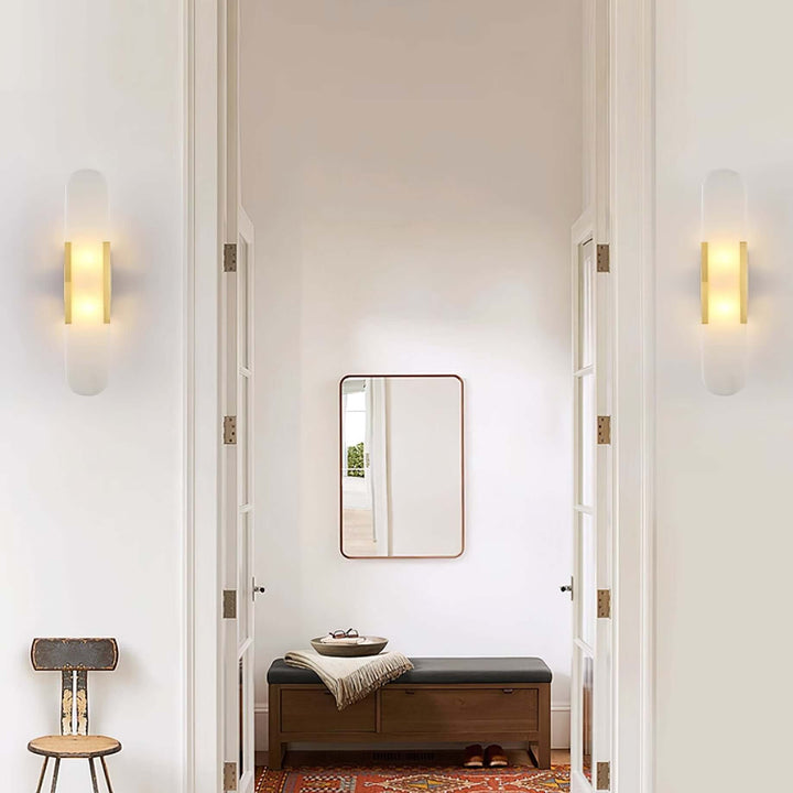 Alabast Væglampe, Aflang Design