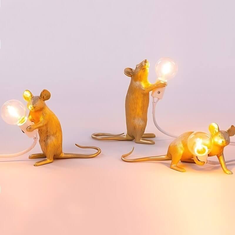 Mus Harpiks Bordlampe med LED-pære