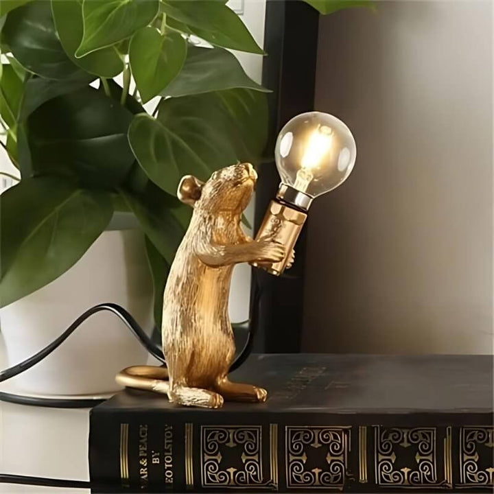 Mus Harpiks Bordlampe med LED-pære