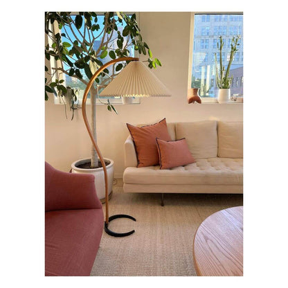 Designer Gulvlampe i Træ & Metal