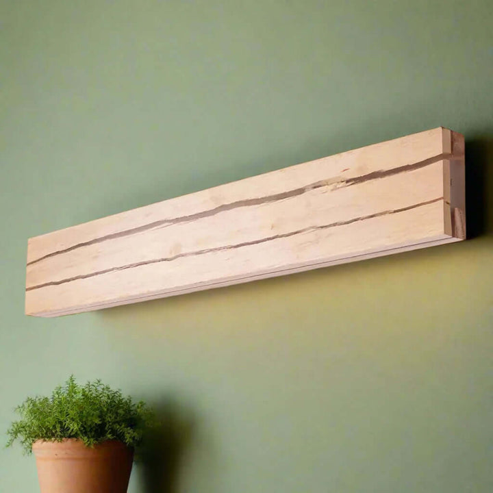 Rustik Trævæglampe med Revnet Design - 30/50cm