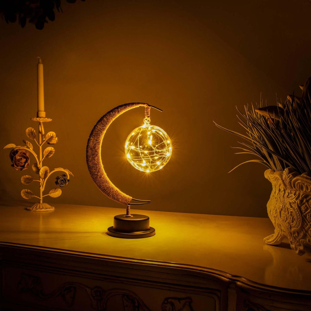 Magisk Månelampe 27cm - LED Glaslampe