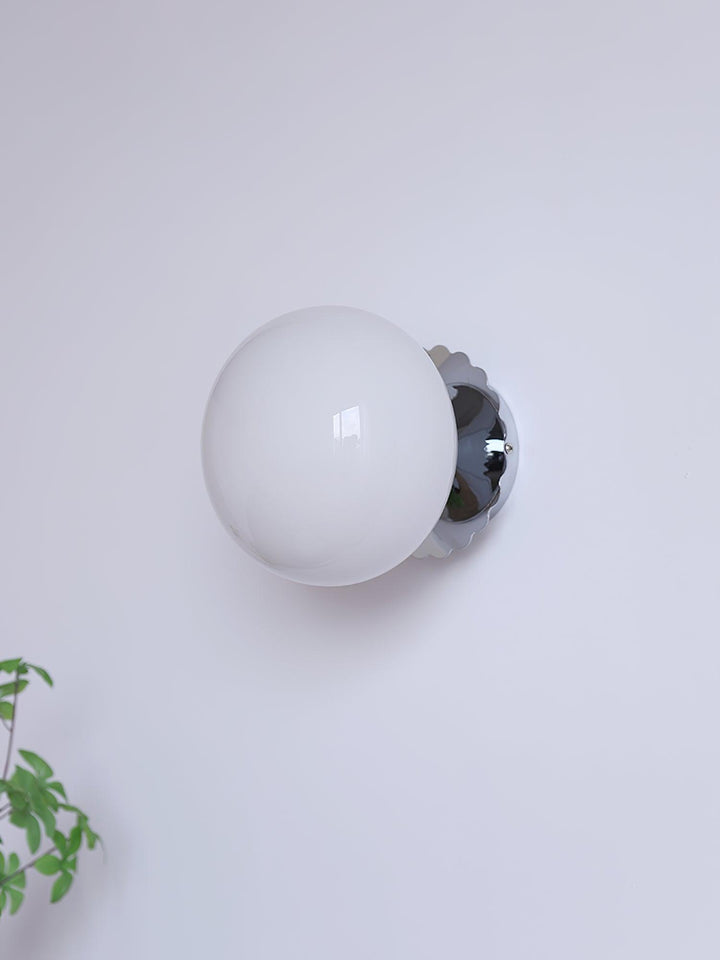 Moderne Metal Væglampe med Lyserød Glasskærm