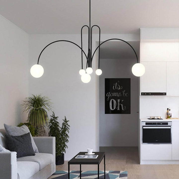 Elegant Pendel Lampe i Glas & Metal - 75/100cm
