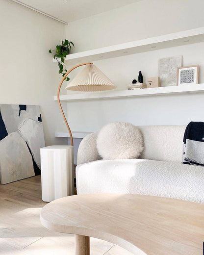 Designer Gulvlampe i Træ & Metal