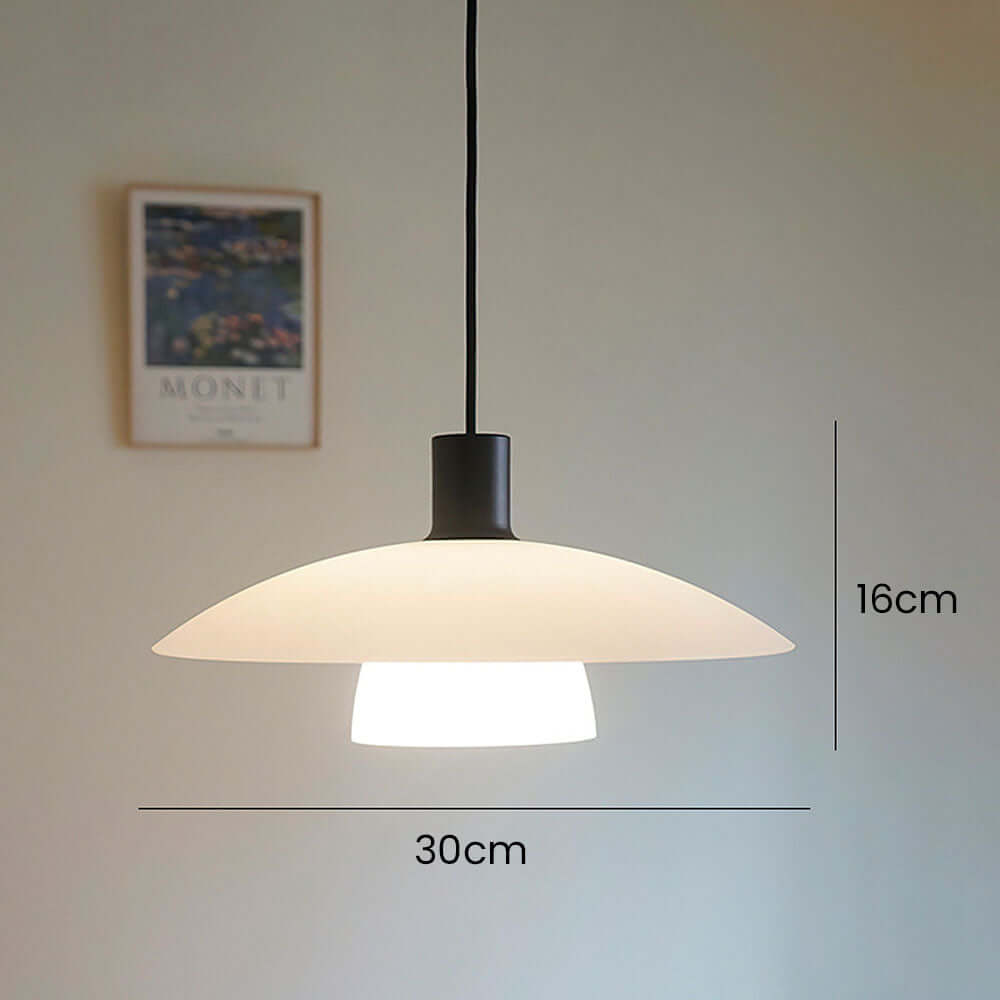 Elegant Pendellampe i Hvidt Glas - Minimalistisk Design