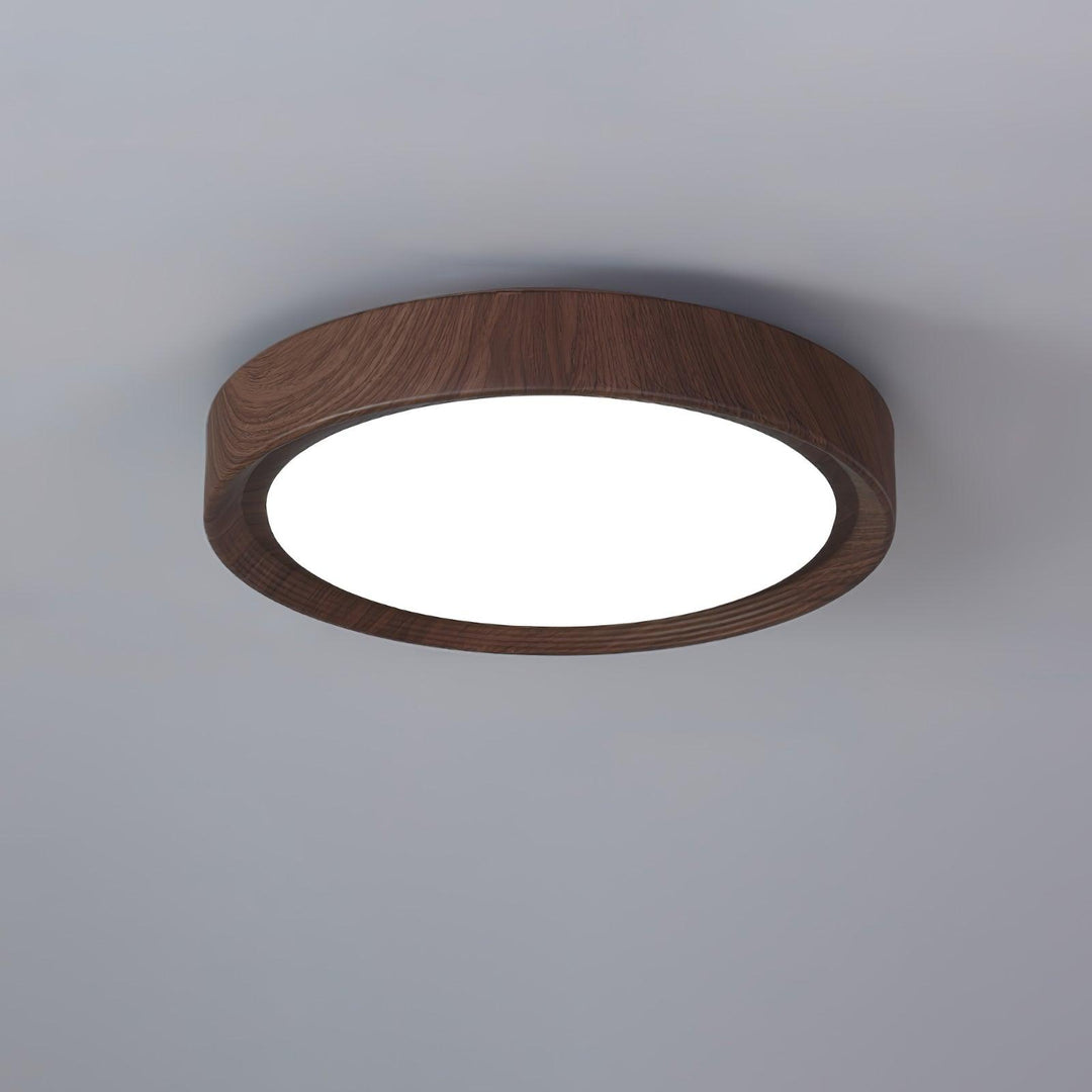 Rund LED Loftslampe med Træeffekt