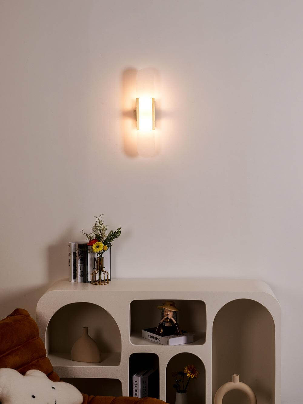 Alabast Væglampe, Aflang Design