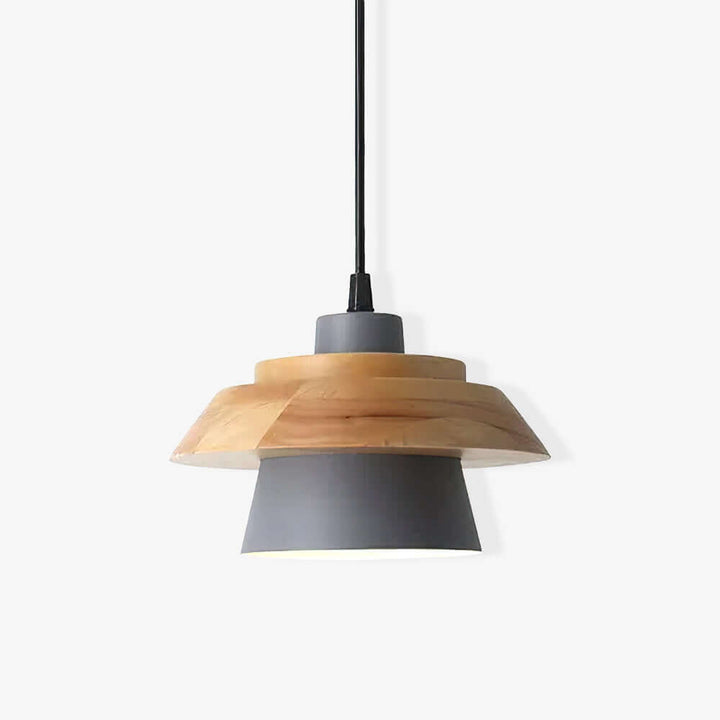Rustik Pendellampe i Sten og Træ - 19cm