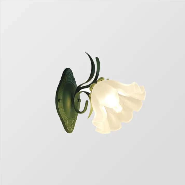 Elegant Blomster Væglampe i Jern & Akryl - 22cm