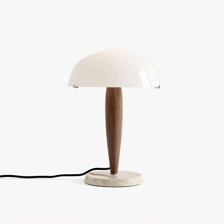 Elegant Bordlampe i Valnød & Marmor