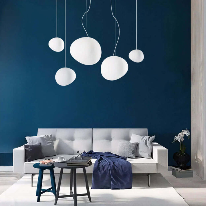 Hvid Pebble Pendel - Elegant Designlampe