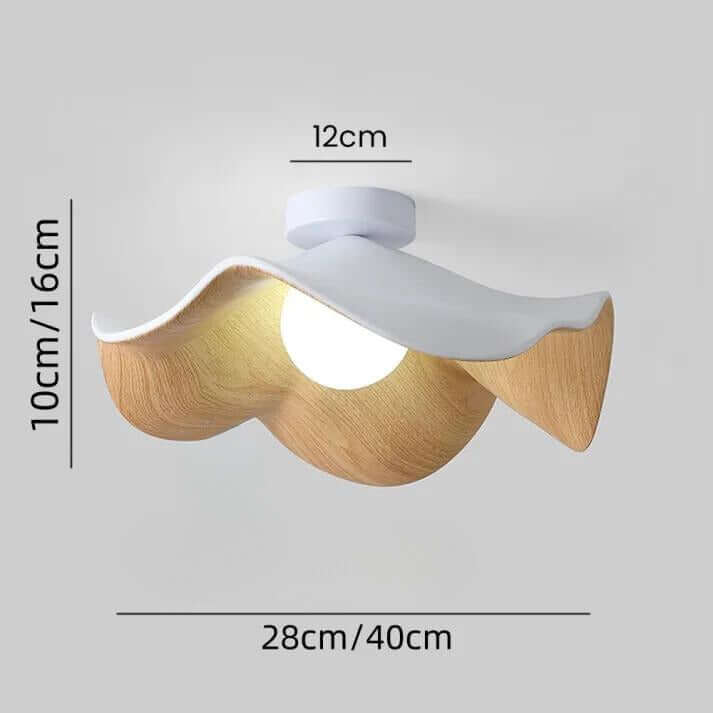 Lotus Loftslampe i Harpiks og Træ