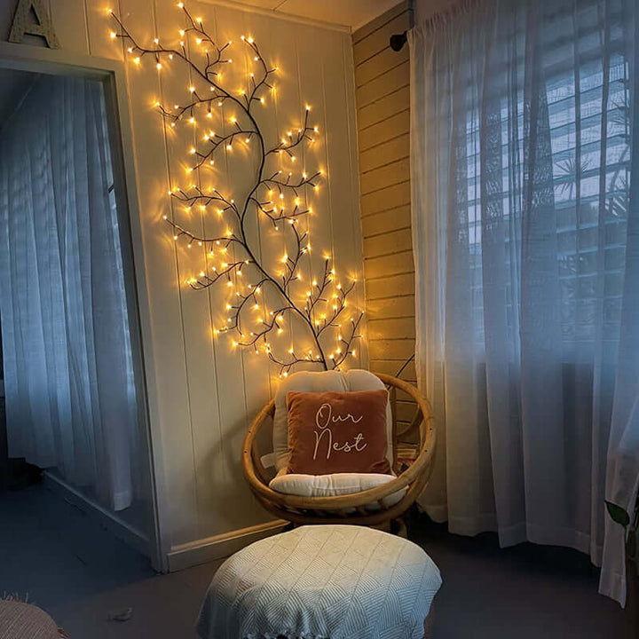 Glimtende Deko Trælampe