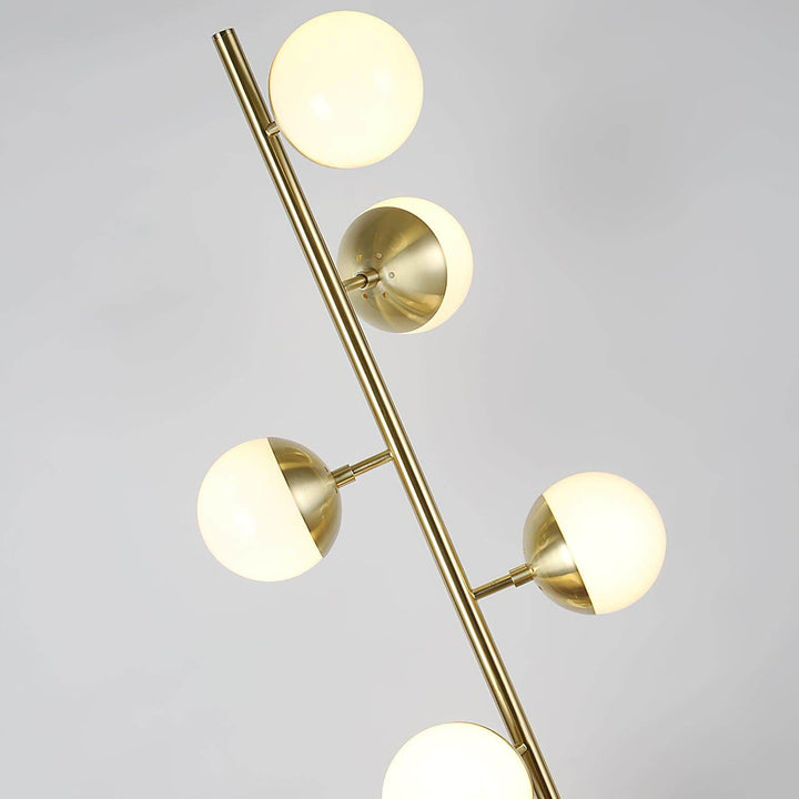 Moderne LED Trælampe med Glaskugler
