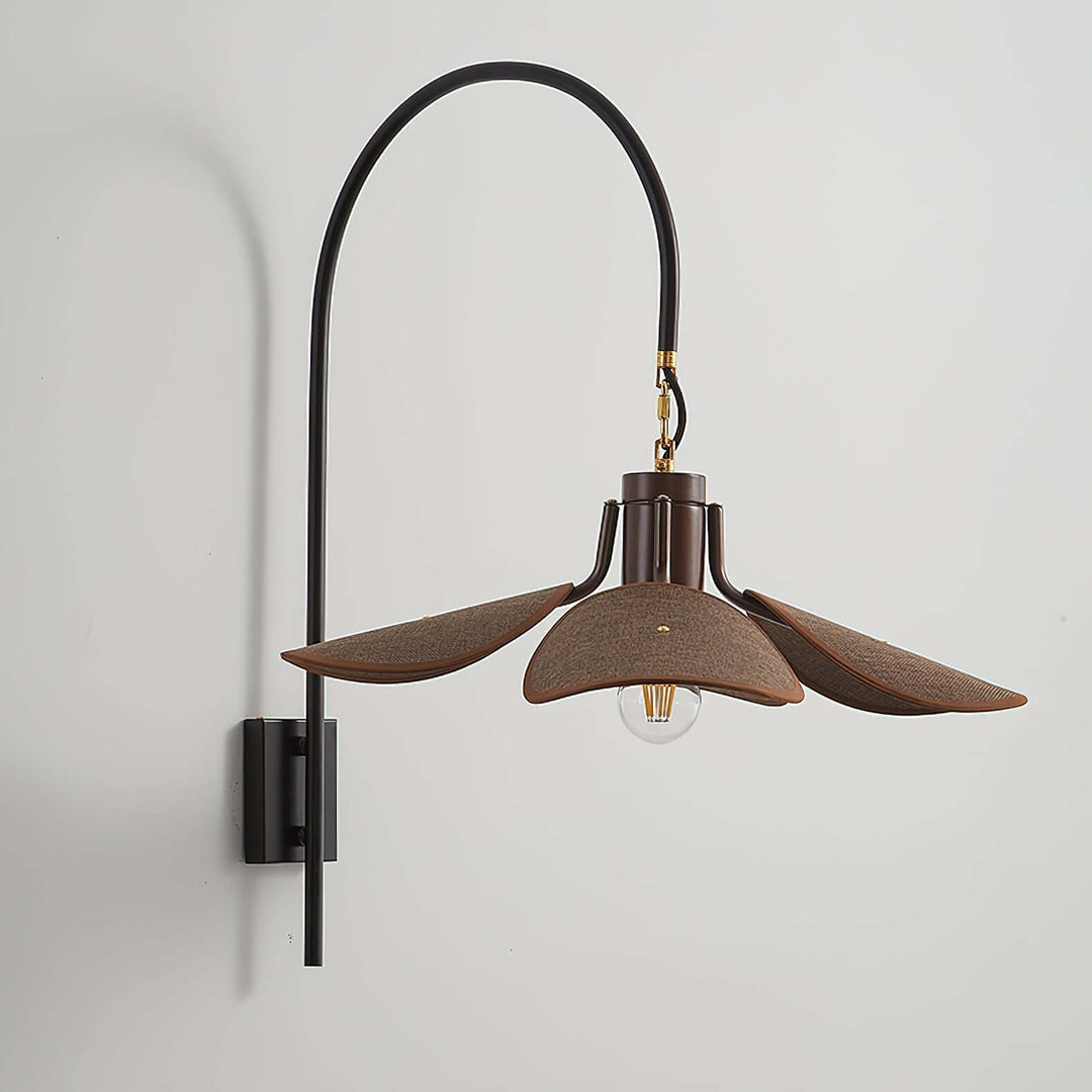 Elegant Blomster Væglampe 52cm - Metal & Hør