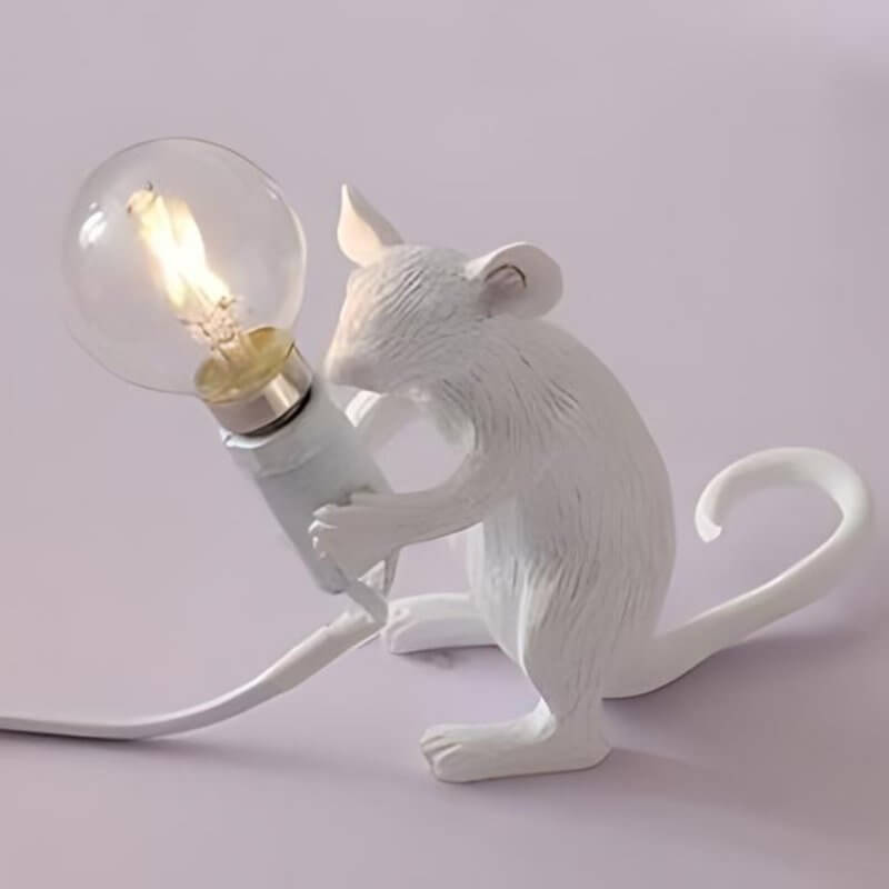 Mus Harpiks Bordlampe med LED-pære
