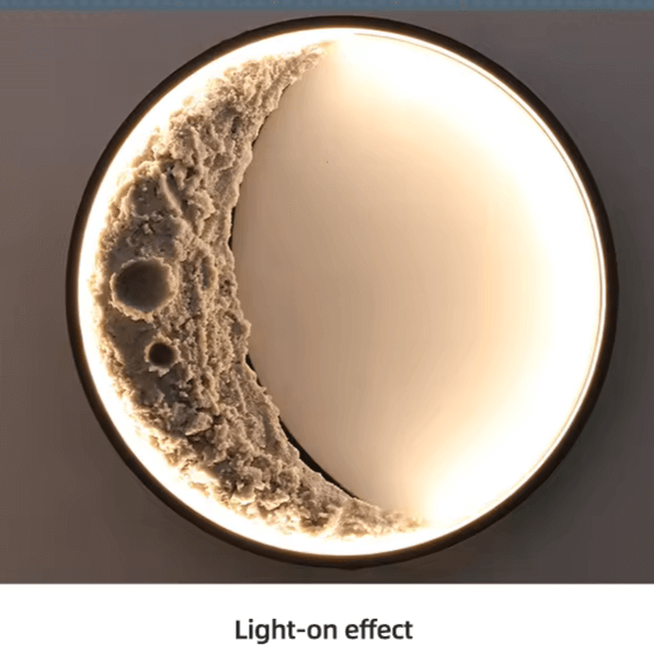 3D Måne Væglampe - 40cm LED Halvmåne Lampe