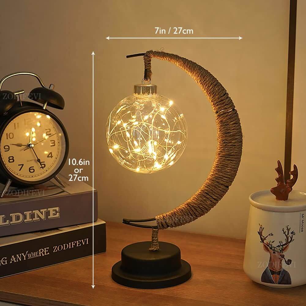 Magisk Månelampe 27cm - LED Glaslampe
