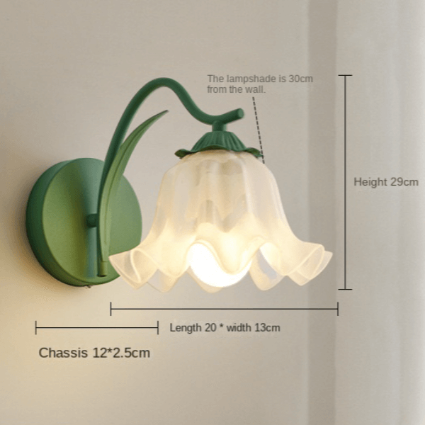 Elegant Retro Blomster Væglampe